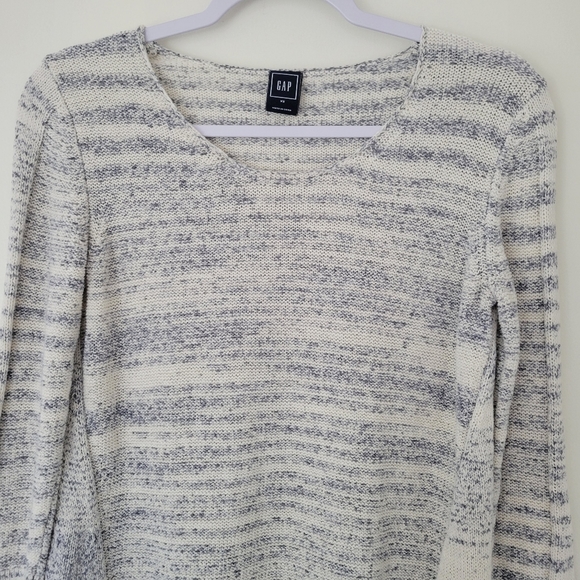 GAP Boho‎ Sprited 3/4 Sleeve Ivory Gray Cozy Comfy Cotton Knit XS - Picture 3 of 7